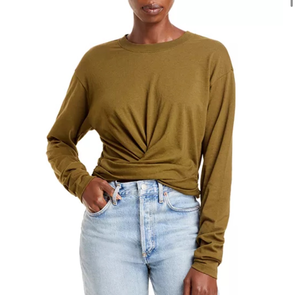 Frame Wrap Around Long Sleeves Top